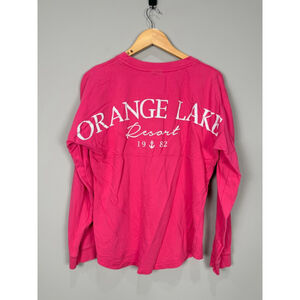 Women's Orange Lake Resort MV Sport Long Sleeve Tee M Pink/White